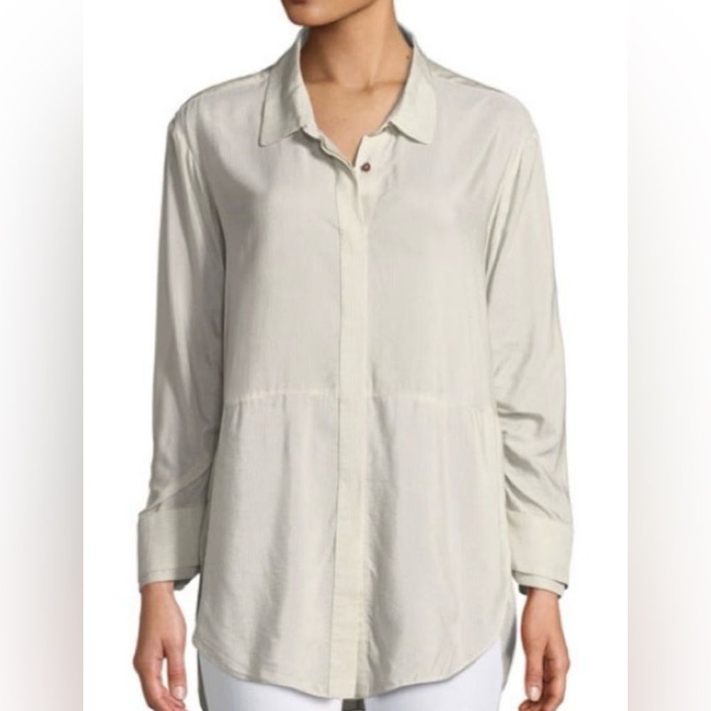 Halston Heritage Ruched Sleeve Top, SIZE: 10